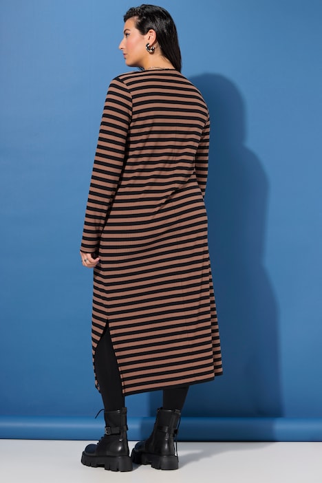 Jersey-Midikleid, A-Linie, Rippjersey, Ringel