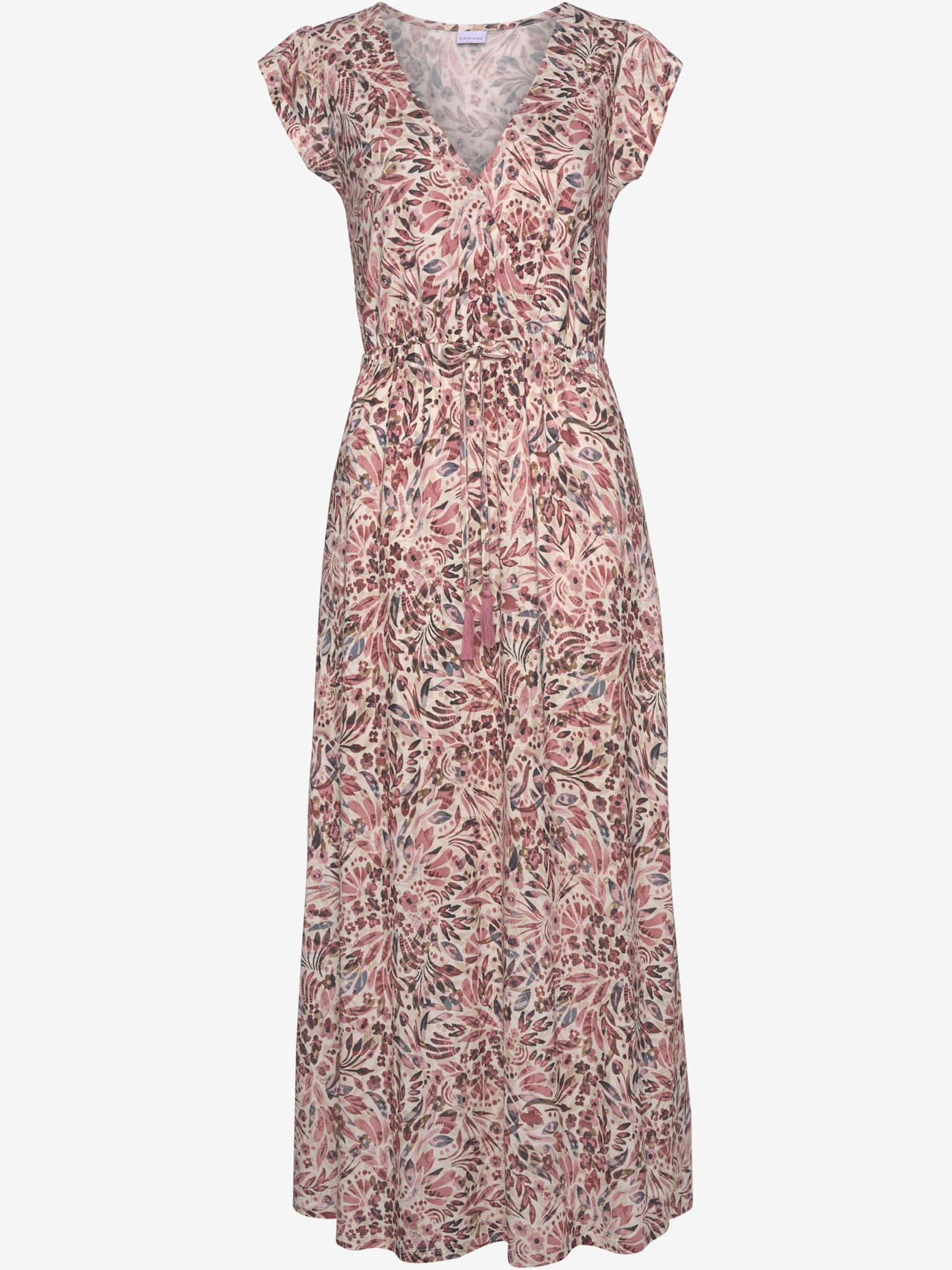 Robe longue col v chevauchant avec bouton-pression