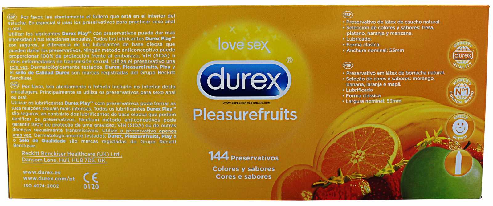 Durex Pleasurefruits 144 unidades