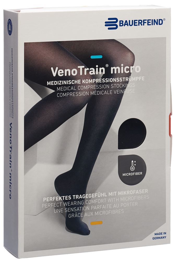 Bauerfeind VenoTrain Micro KKL2 ATU<br>1 Stück, XL, plus/short offene Fussspitze schwarz