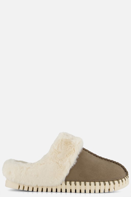 Ilse Jacobsen Pantoffels taupe Suede