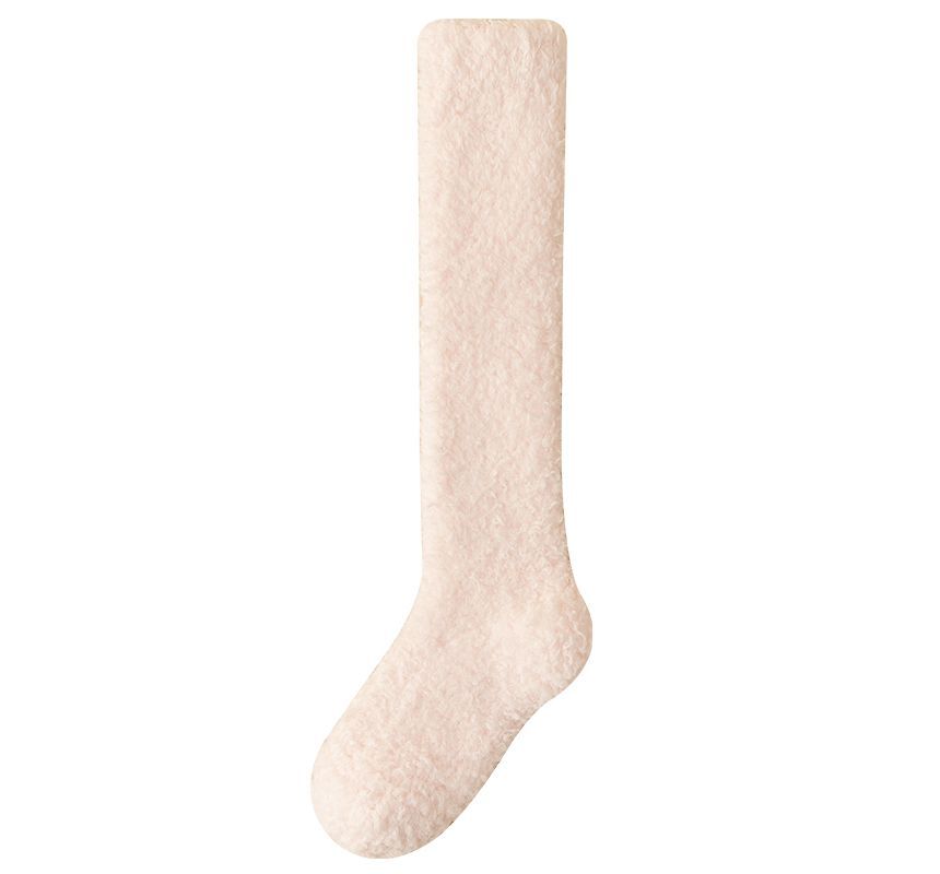 Mimiyu - Set van 2 paar: effen fleece kniekousen