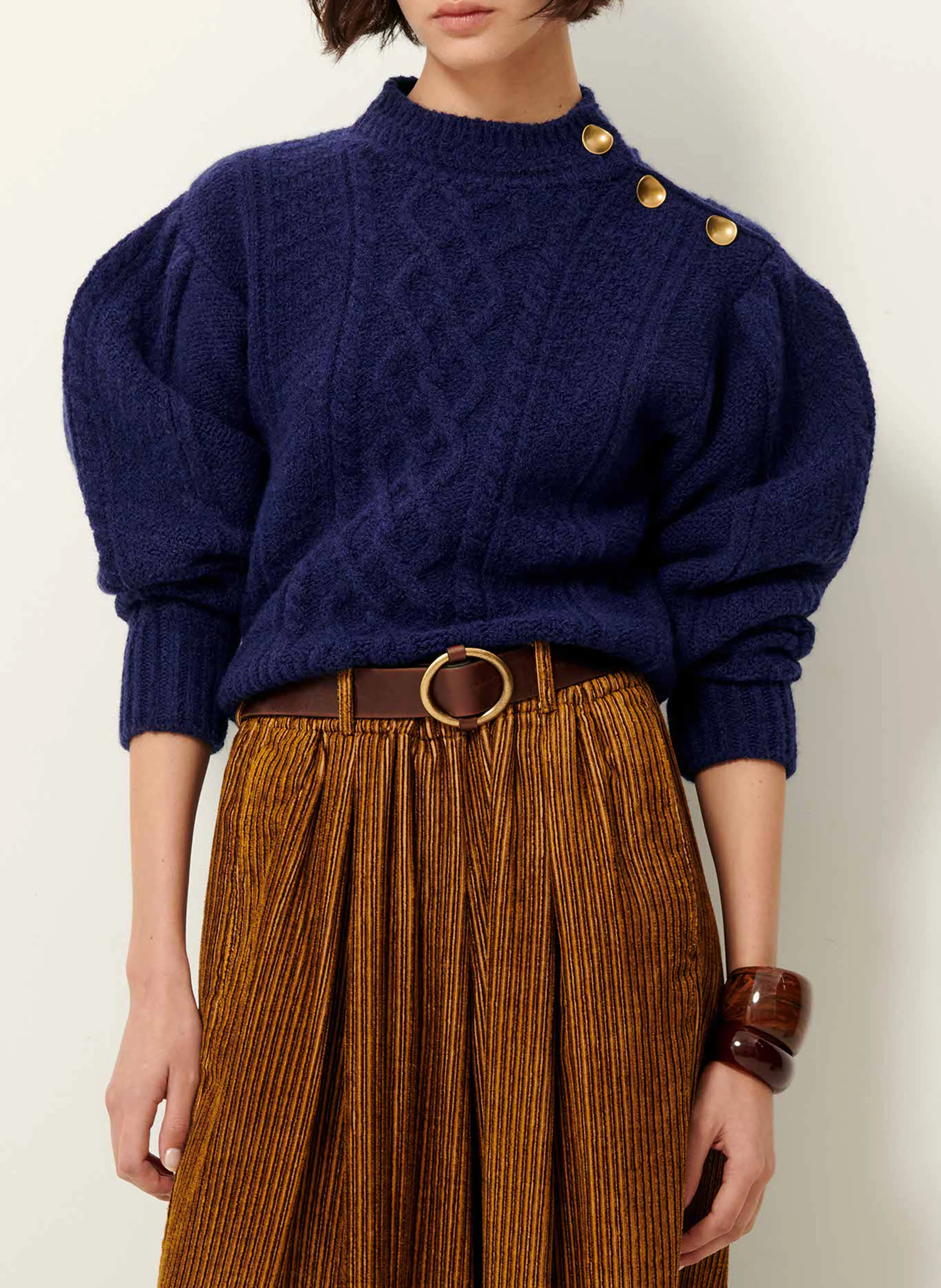 VASCO - Pull col rond en laine| Bleu