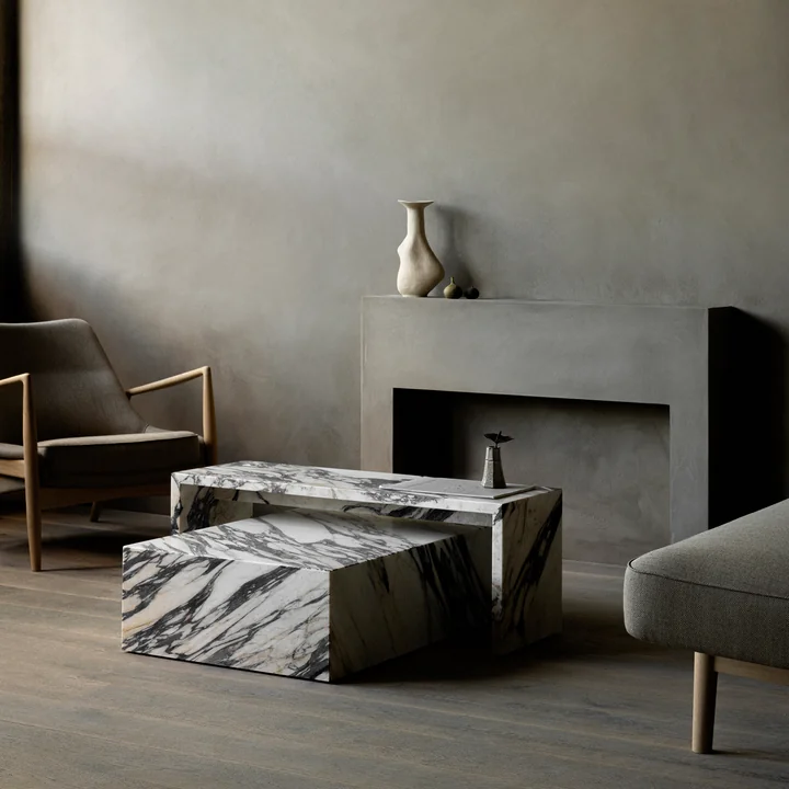 Audo - Plinth Couchtisch low, calacatta viola