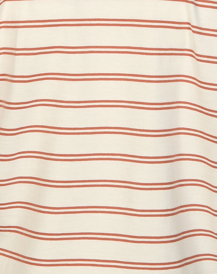 Langarmshirt PURE – RUFFELS gestreift in weiß/altrosa