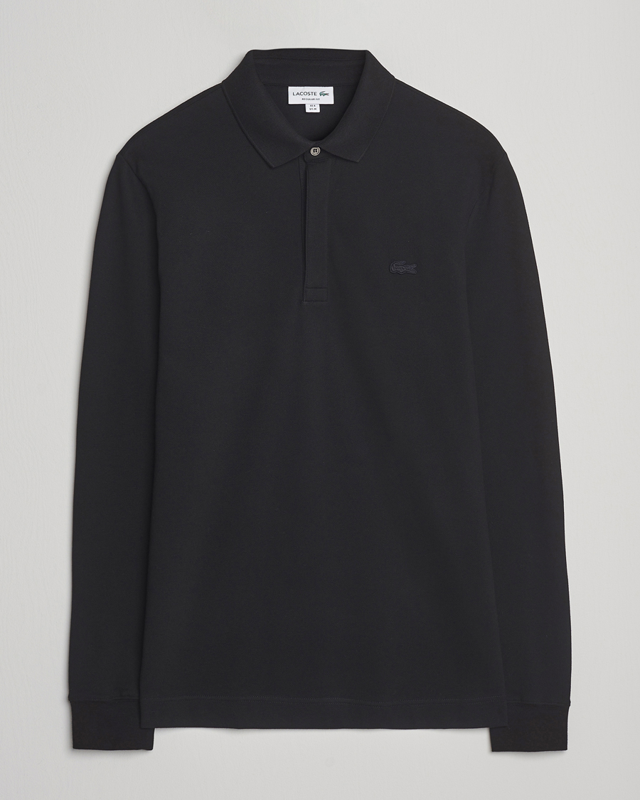 Lacoste Paris Long Sleeve Polo Piké Black