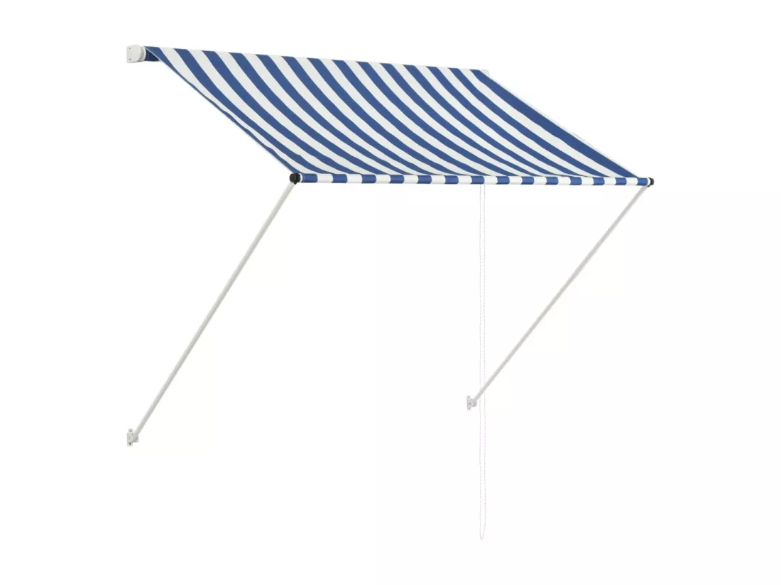 Auvent rétractable 100x150 cm Bleu et blanc