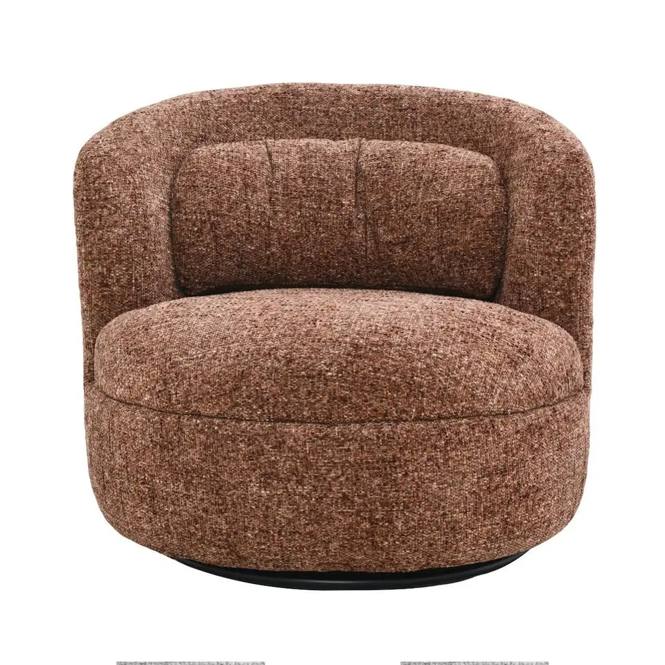 Fauteuil Rood Stof/Staal - Draaibaar - 85x84x76cm - Britt