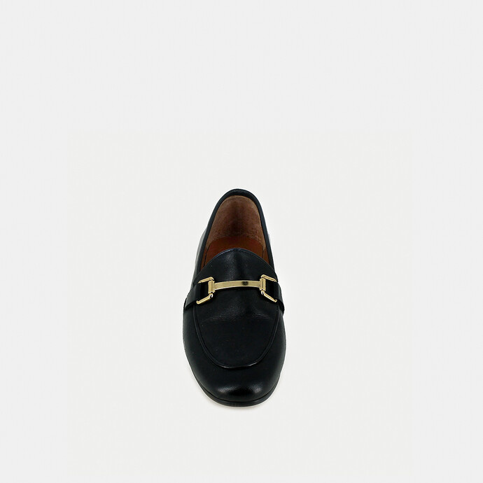 Mocassins à mors  en cuir noir