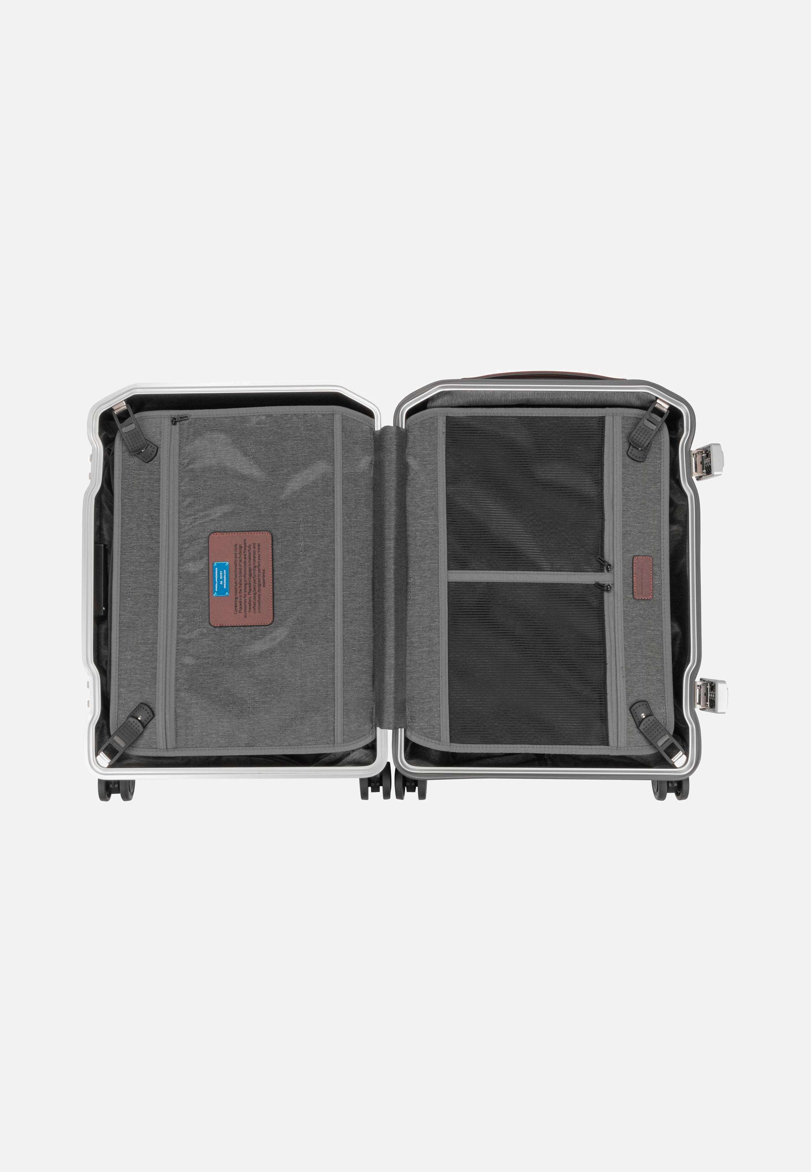 PQ-LM Cabin Spinner 4426 with Front Pocket Nero-Cuoio - Koffer