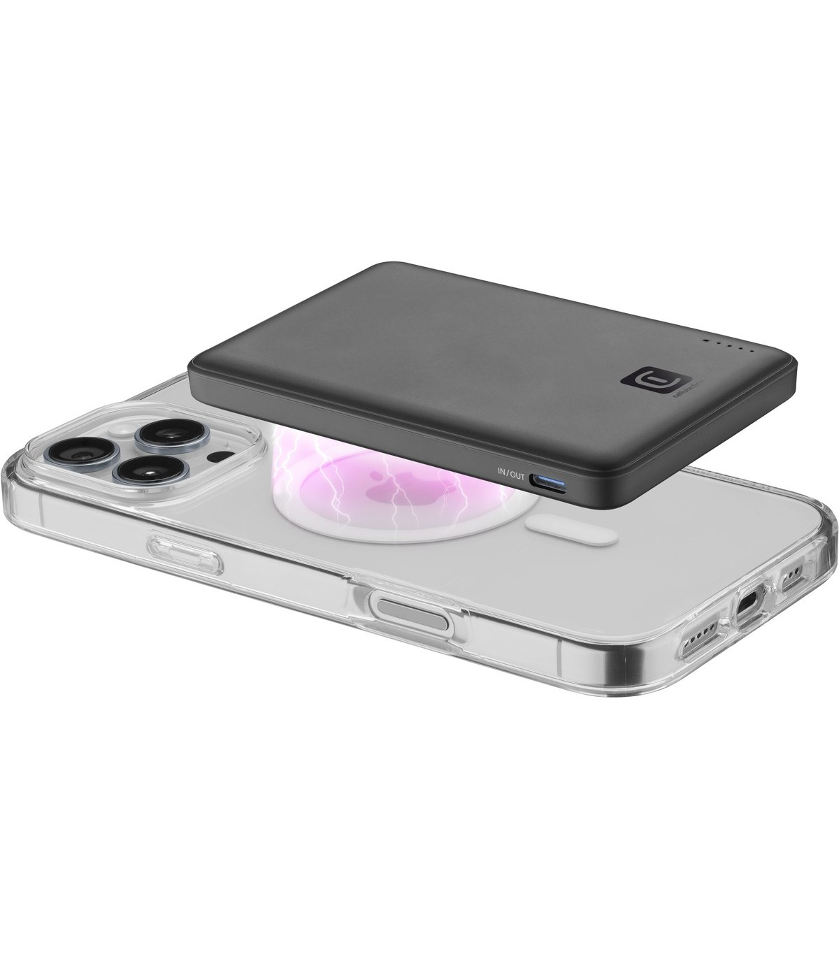 (20W) 5000mAh Powerbank USB C Ladegerät MagSafe Qi Wireless Charger PD (PBNEWMAG5000K) - Schwarz