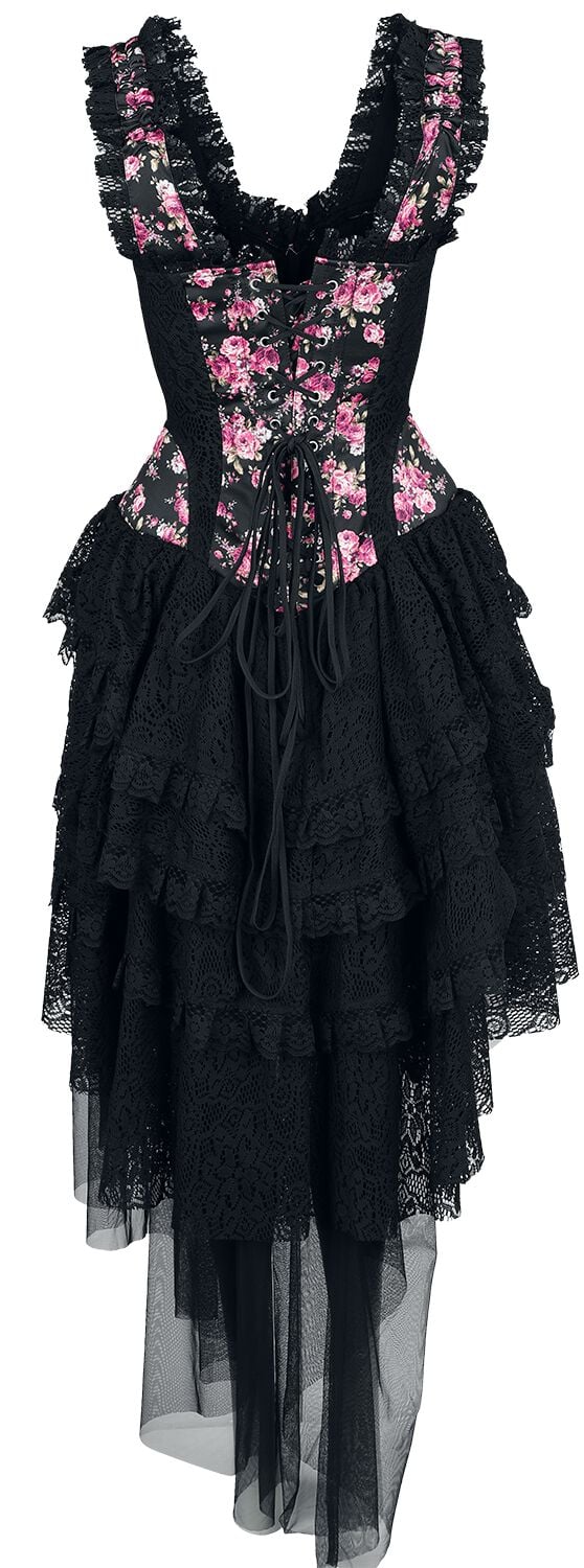 Dress with Carmen Collar and Embroidery | Gothicana by EMP Robe mi-longue