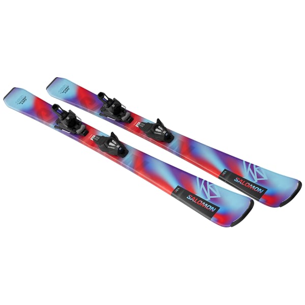 Pack ski SALOMON QST JR S + C5 GW J75 PASTEL NEON BLUE 3 / POPPY RED / BLACK