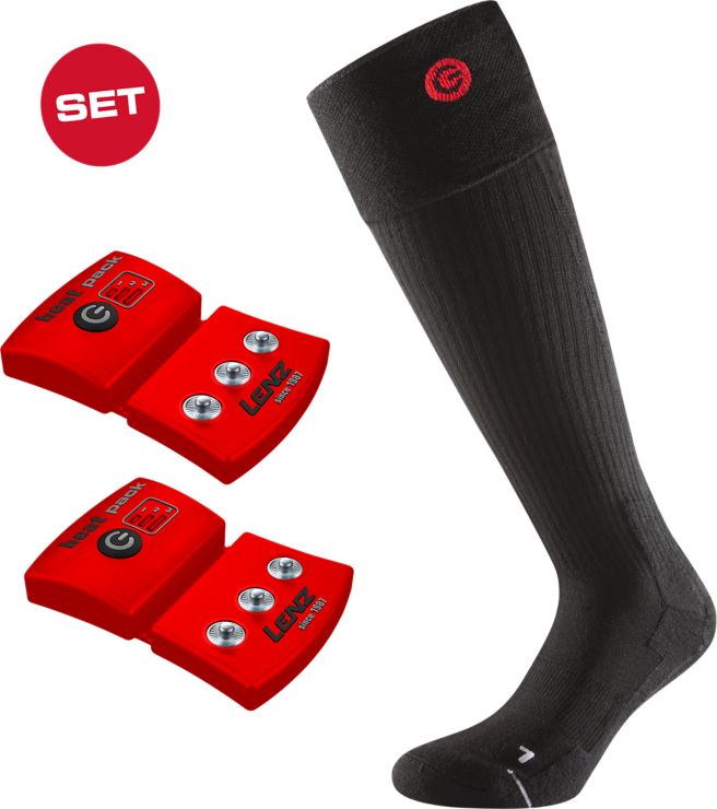 LenzHeatsocke + Akku SET - schwarz