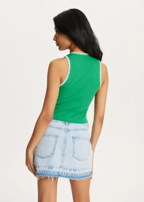 Singlet met borduursel groen (GRN)