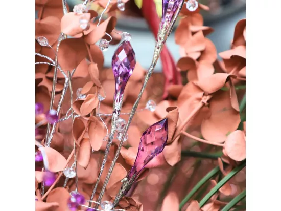 Branche de Fleurs «Cristal» en verre violet 90 cm