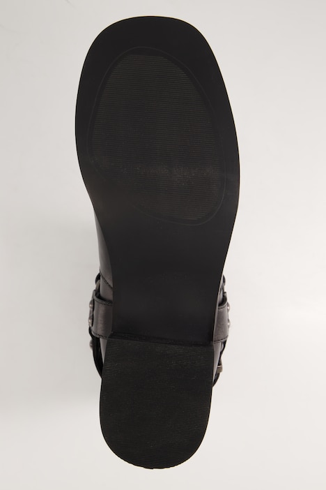 Leder-Bikerboots, Zierschnalle, Weite H