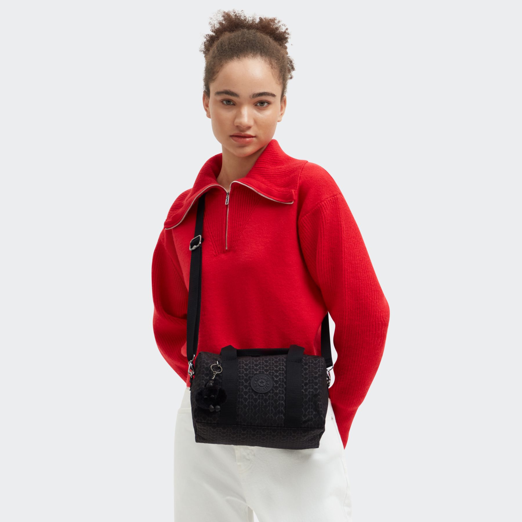 BINA M Sac à main de taille moyenne avec bandoulière ajustable amovible - Signature Emb