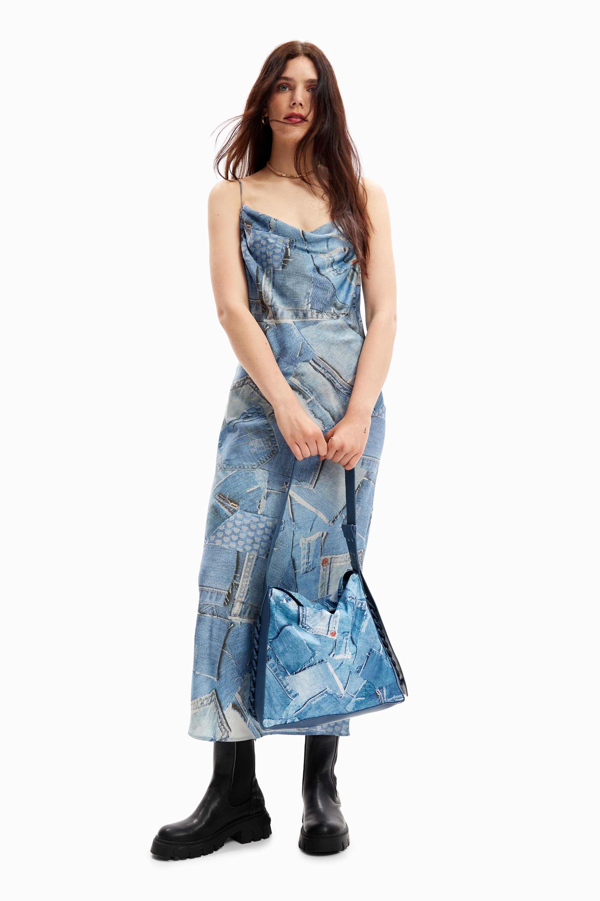Grand sac patchwork denim