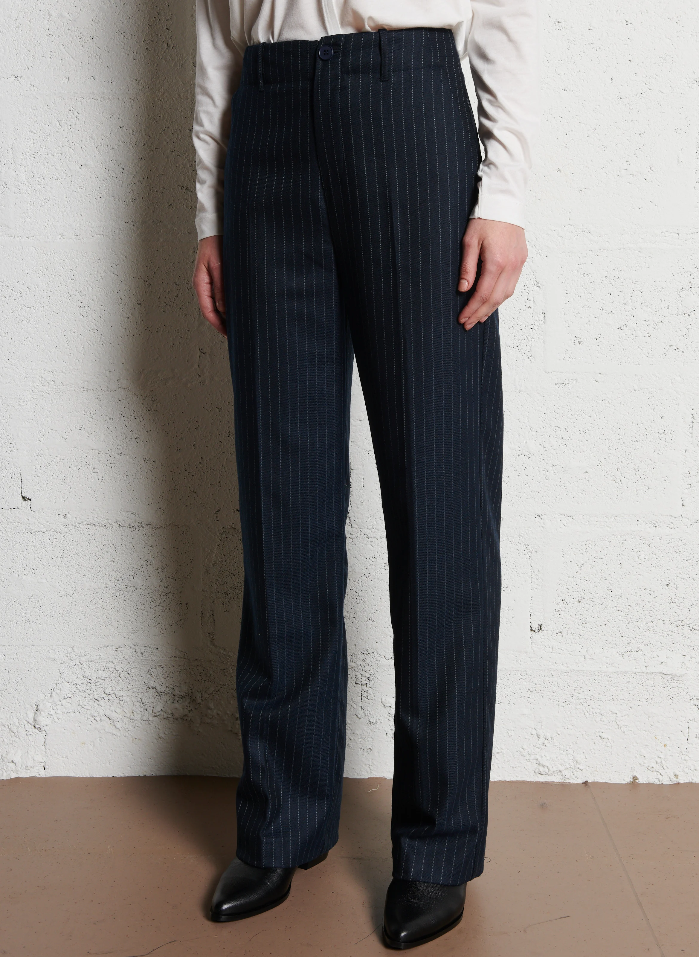 PHILY - Pantalon droit rayé | Bleu