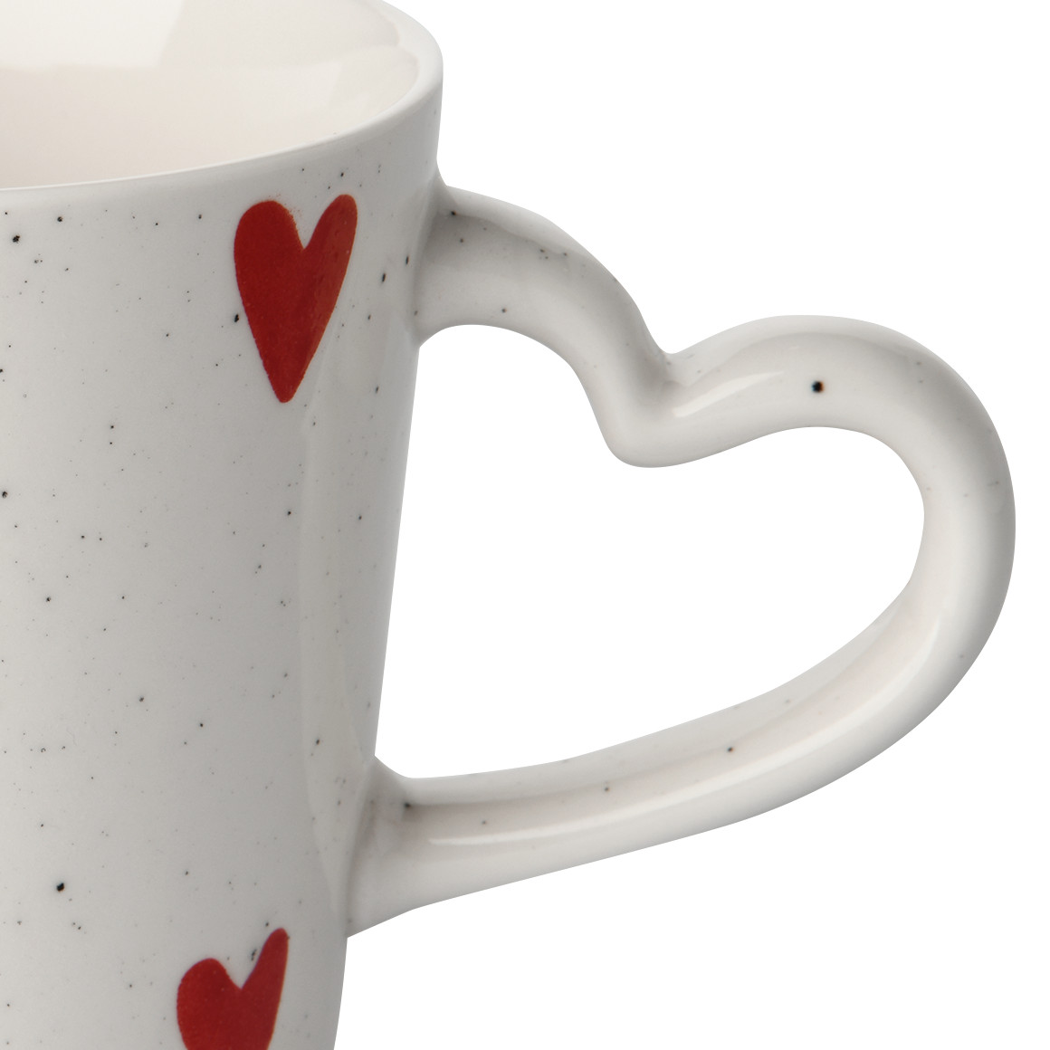 My Home Tasse mit Herzhenkel weiss / rot