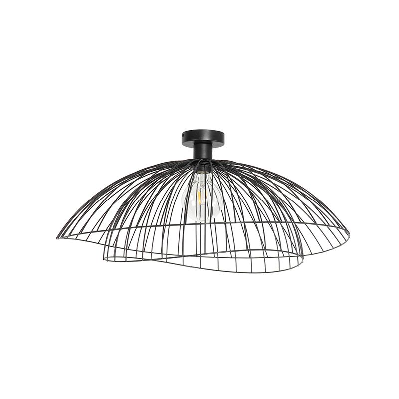 Design plafondlamp zwart met dubbel kap 66cm - Pua