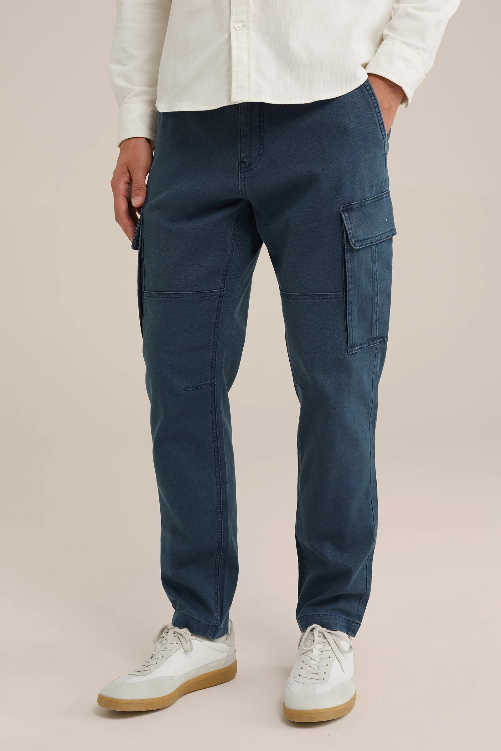 tapered fit cargobroek Blue Ridge Donkerblauw
