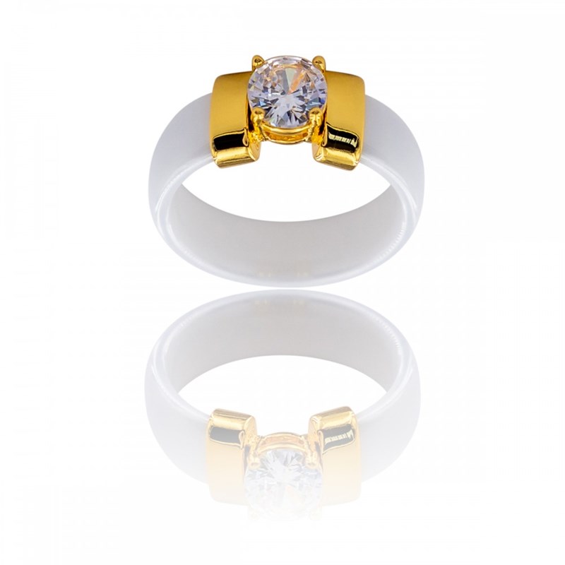 Sublime Coffret Bague Femme Céramique Ornée de Zirconium
