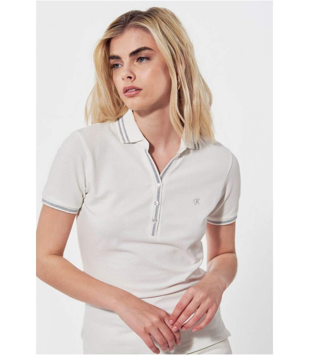 Polo stretch à liseret  -  Kaporal - Femme