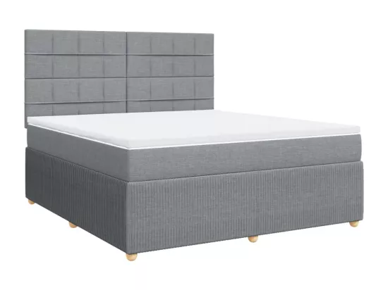 Sommier à lattes de lit avec matelas Gris clair 180x200cm Tissu