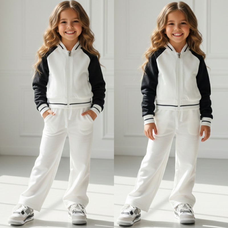 Soft Bomber Tracksuit Set – Wit