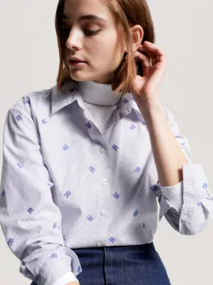 Camisa oversized TH Monogram Ithaca Stripe