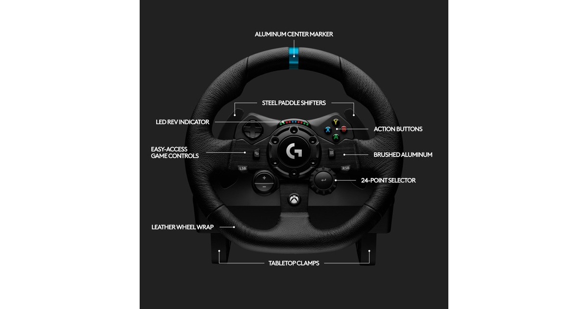 LogitechG923 TRUEFORCE stuur  (Zwart, Pc, Xbox One)
