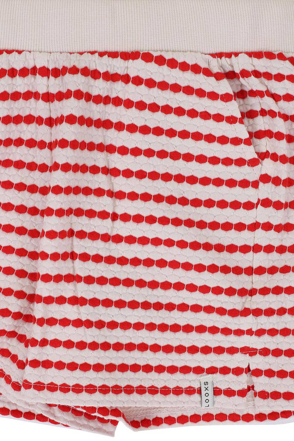LOOXS gestreepte short wit/rood