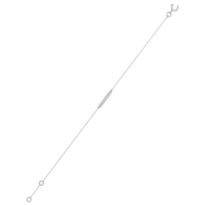 Bracelet Femme - Oxyde de zirconium - Or 18 Carats - Longueur : 18 cm