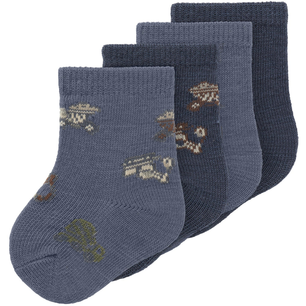 Køb Name It Folkstone Gray Nbmwak Wo/Bl 4P Strømper