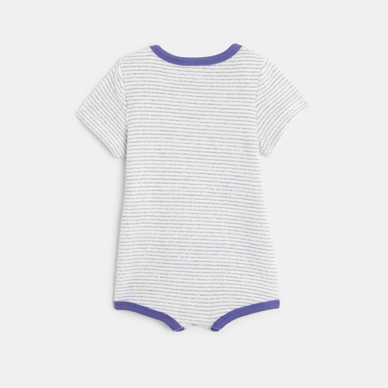 Combishort en coton éponge bébé violet Absorba Mauve Violet