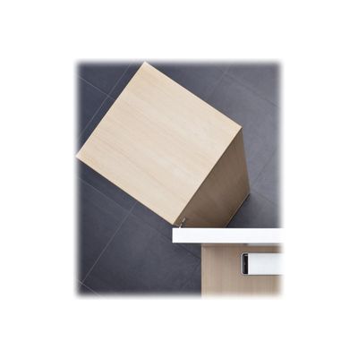 Banque d'accueil JENNY - L168,8 x H131,1 x P95,8 cm - finition chêne clair et blanc