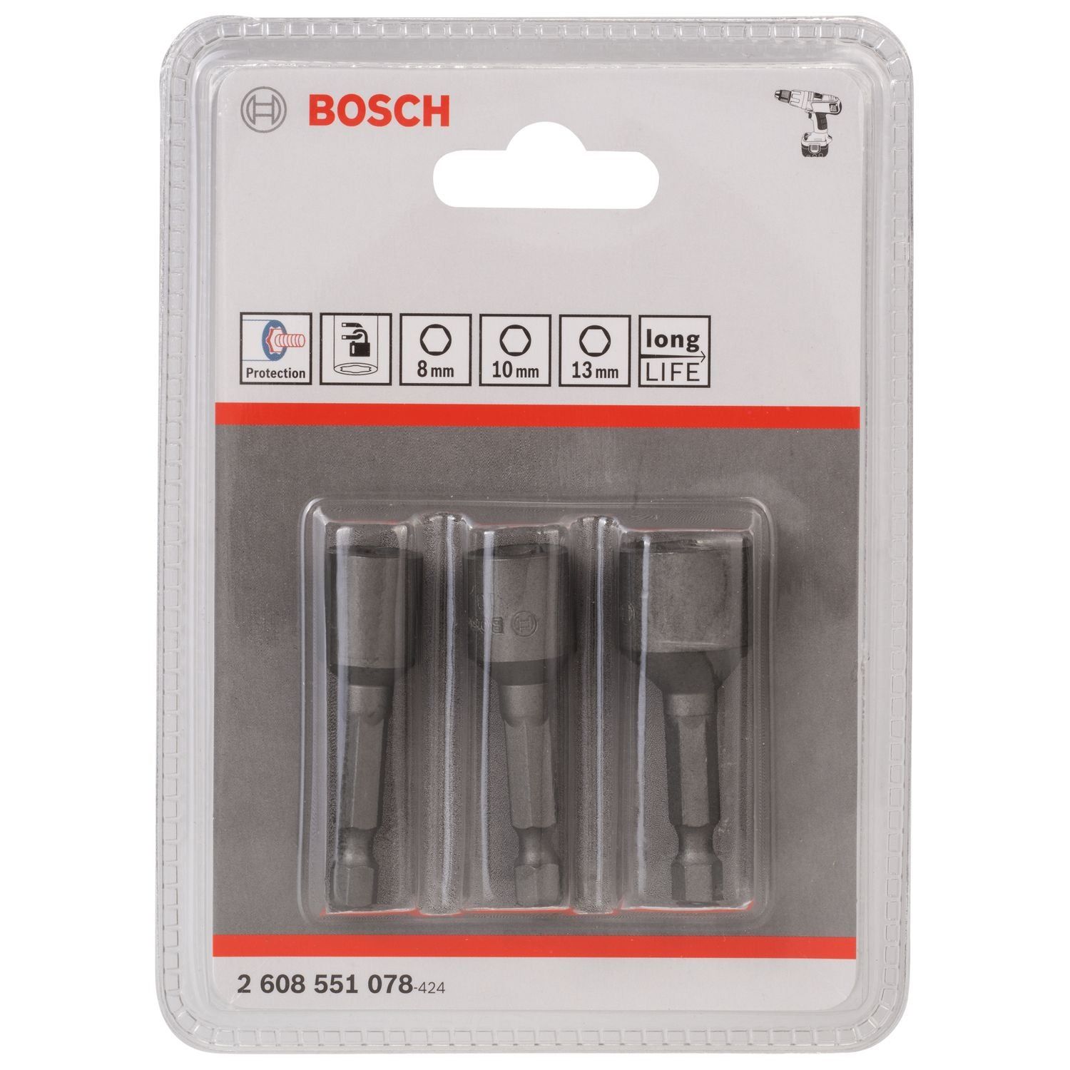 Bosch Professional 3-delig Dopsleutelset - 2608551078