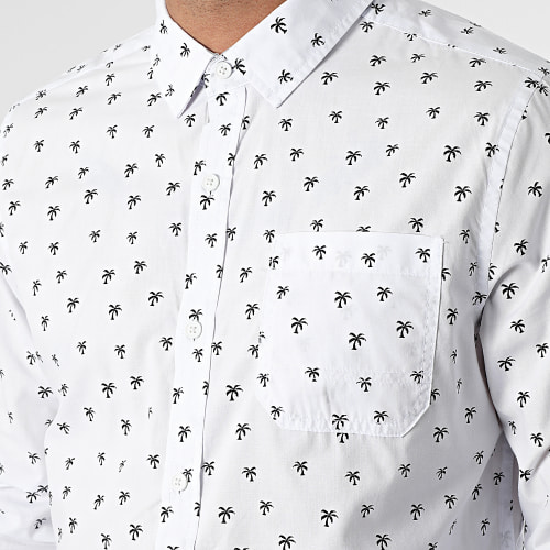 Chemise Manches Longues Floral H6313Z Blanc