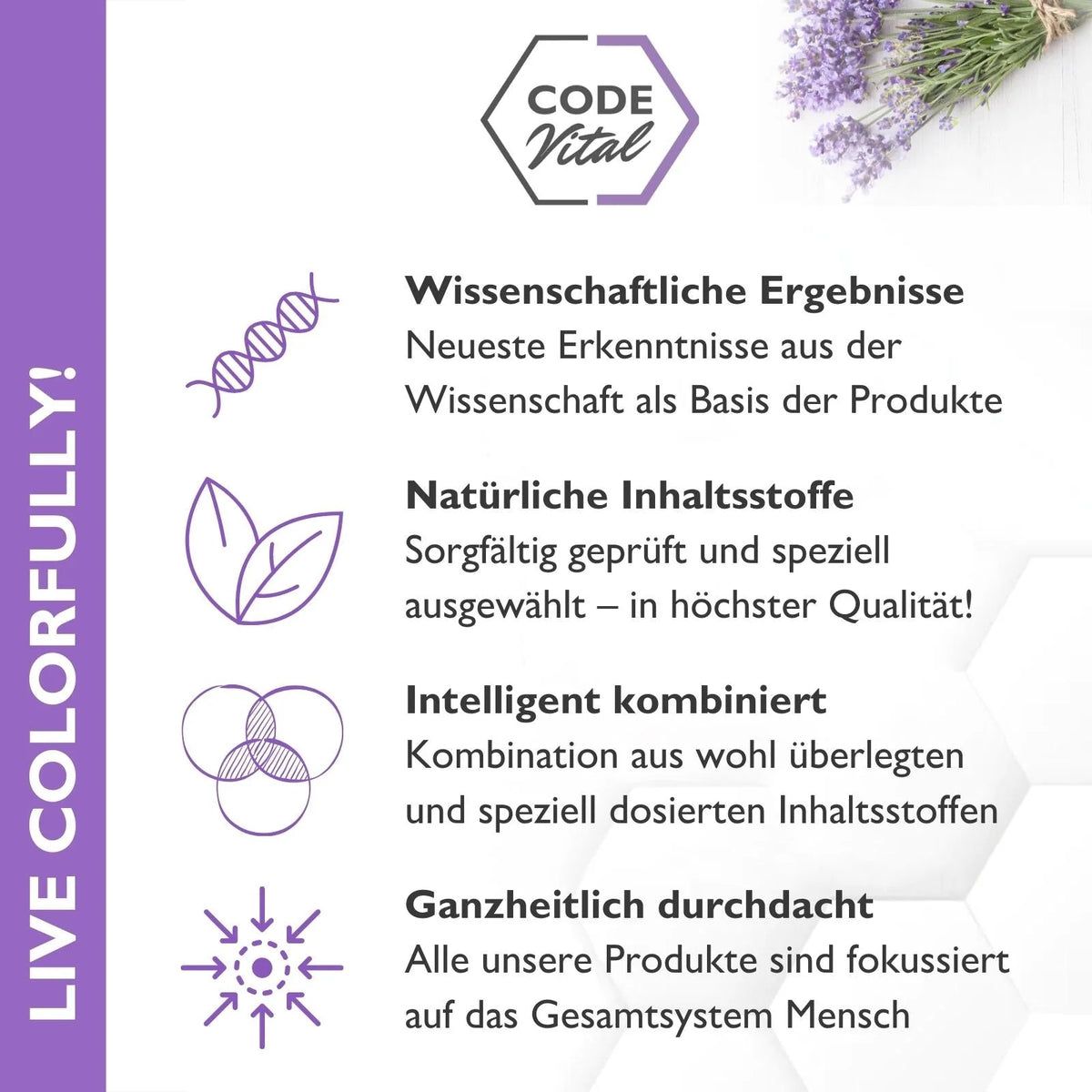 CODE Vital Melatonin Relax Spray - Lavendel- Baldrian Relax Spray - Für erholsamen SCHLAF