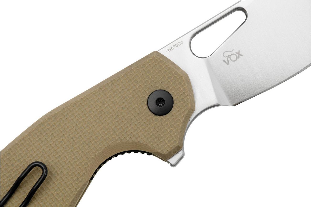MKM Vincent VCN-GTS Satin N690CO, Tan G10, OD Green Aluminum zakmes, Jesper Voxnaes design