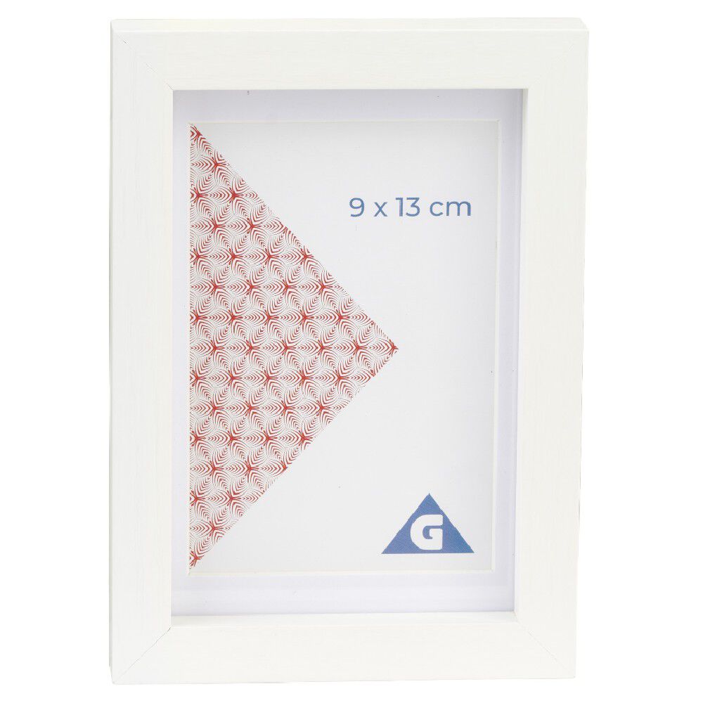 Cadre photo bois blanc 1 vue 9 x 13 cm