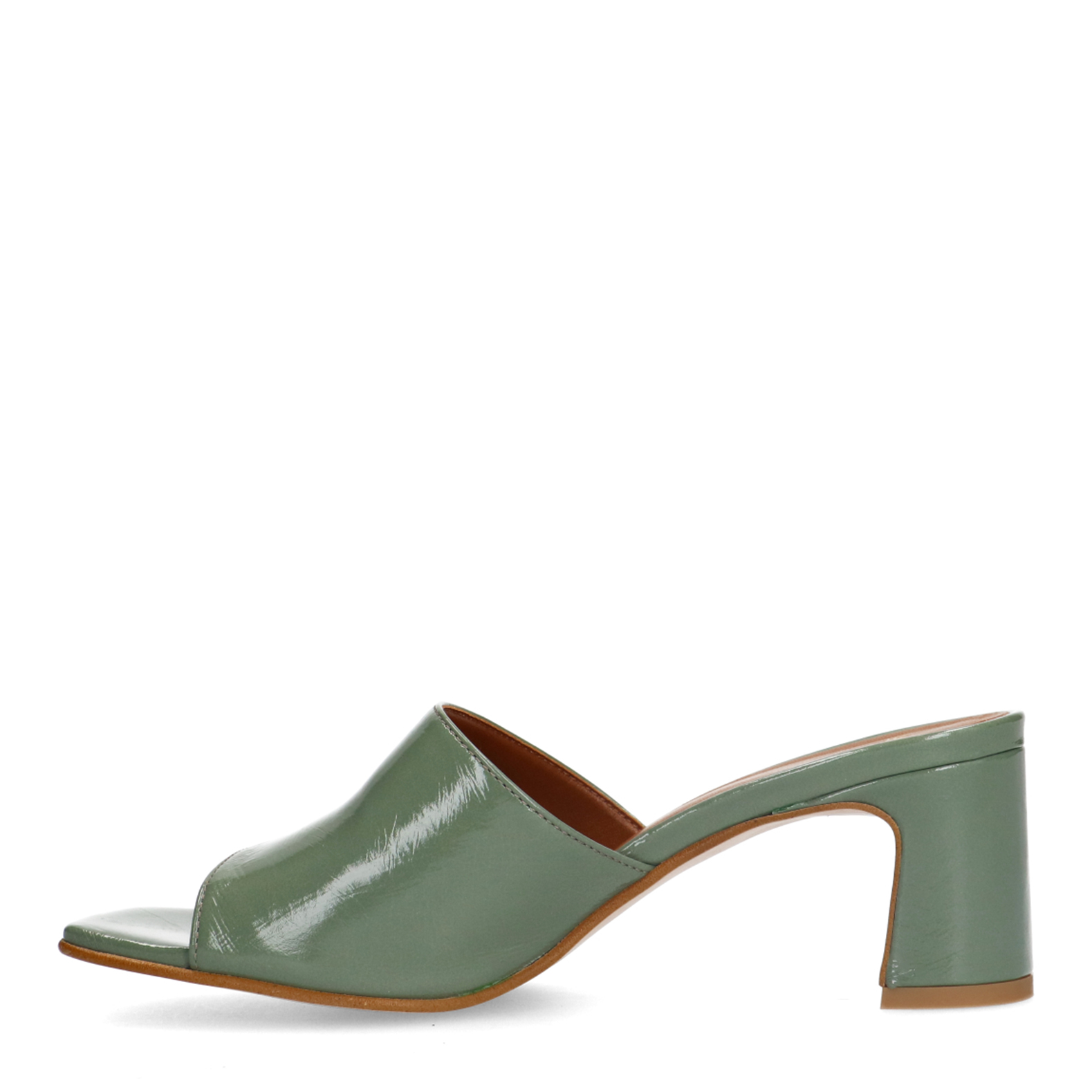 Groene lakleren sandalen met hak