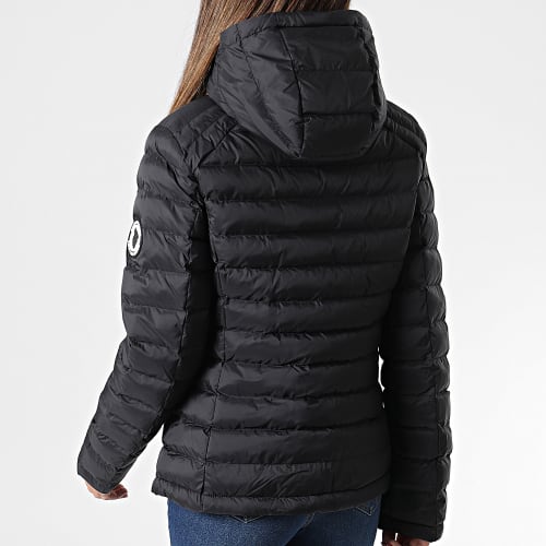 Doudoune Capuche Réversible Femme Québec Noir Blanc