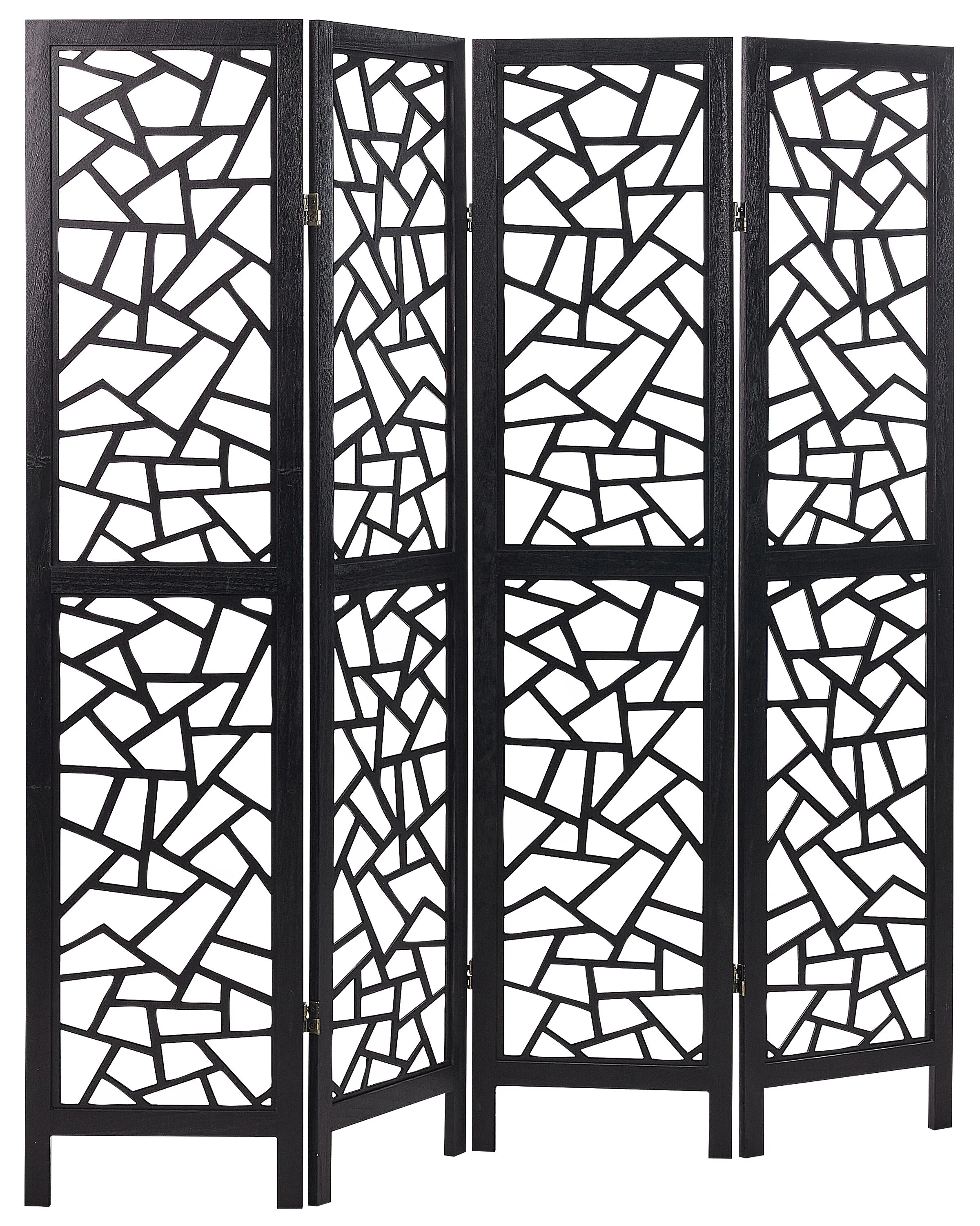 Roomdivider met 4 panelen PIANLARGO Zwart 163 cm 170 cm