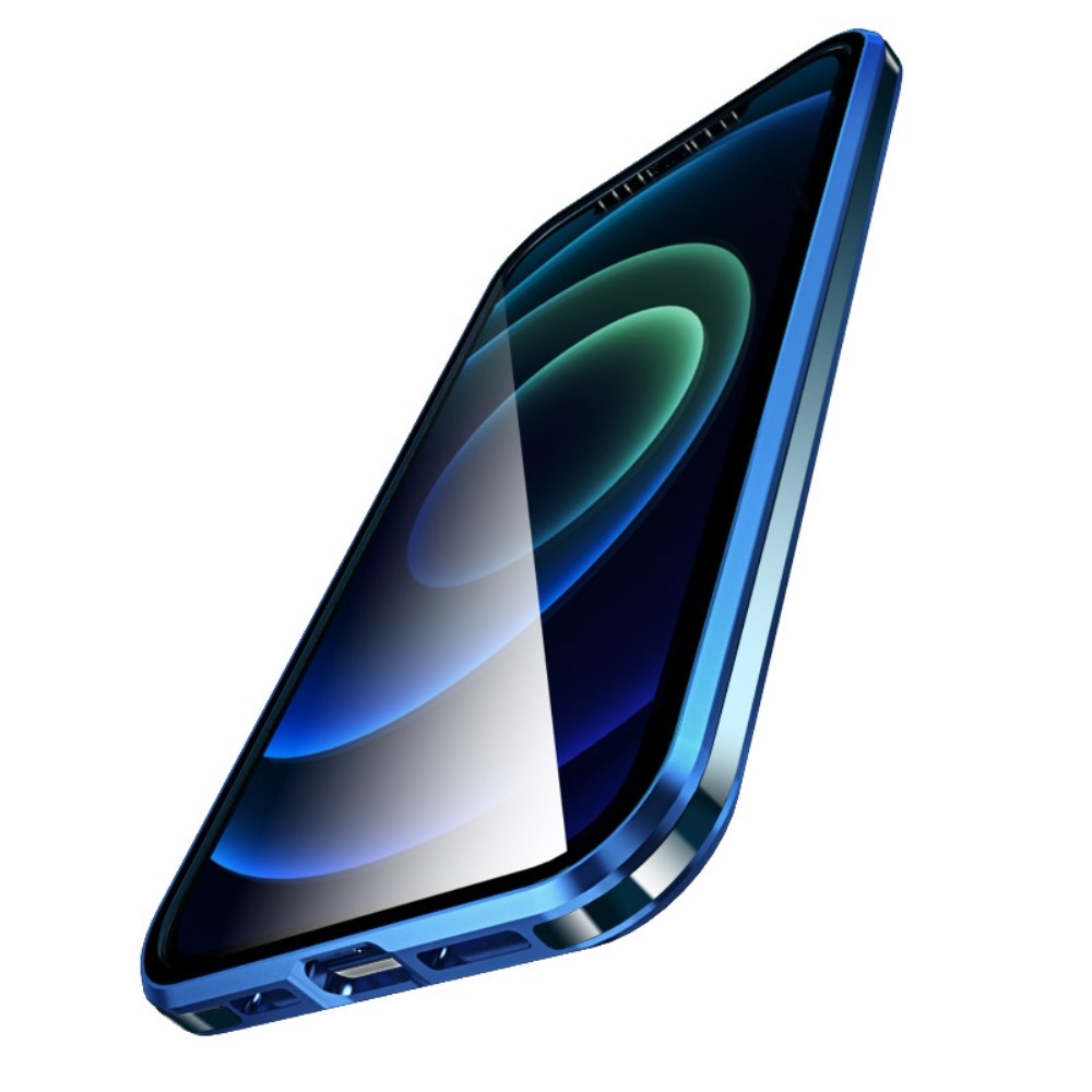 iPhone 12 Pro Magnetische Alu Schutzhülle mit Panzer Glas Backcover   Display- / Kameraglasschutz (Magnet-Technologie) - Gold