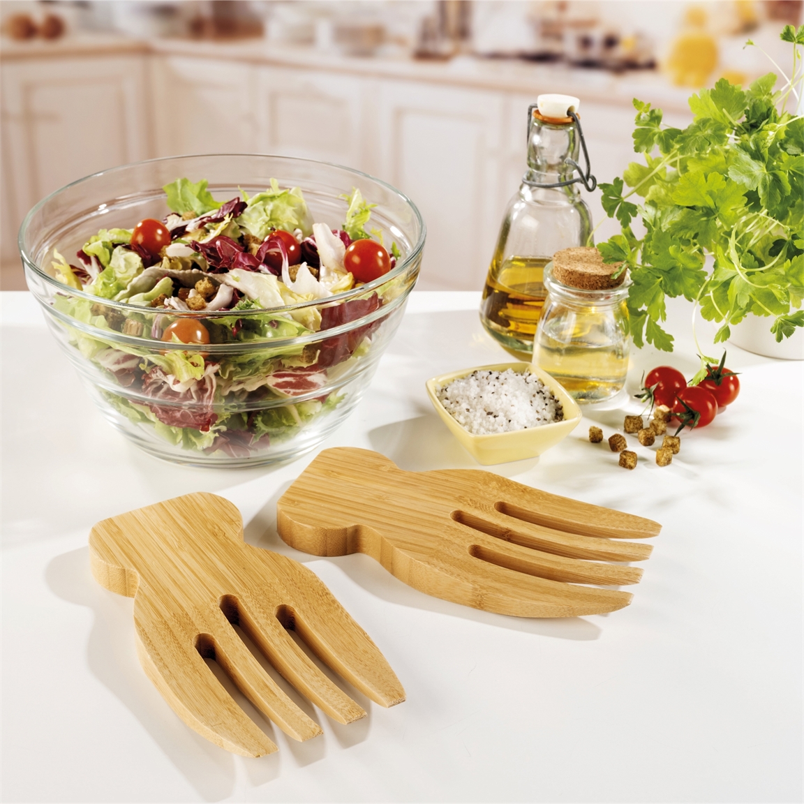 Couverts à salade bambou