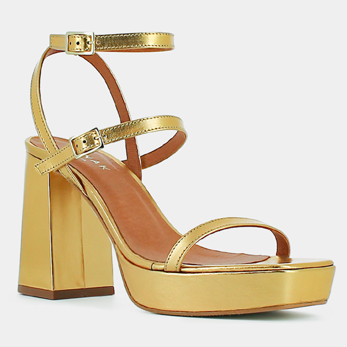 Jonak Sandales en Cuir Vlado dorées - Talon 9 cm