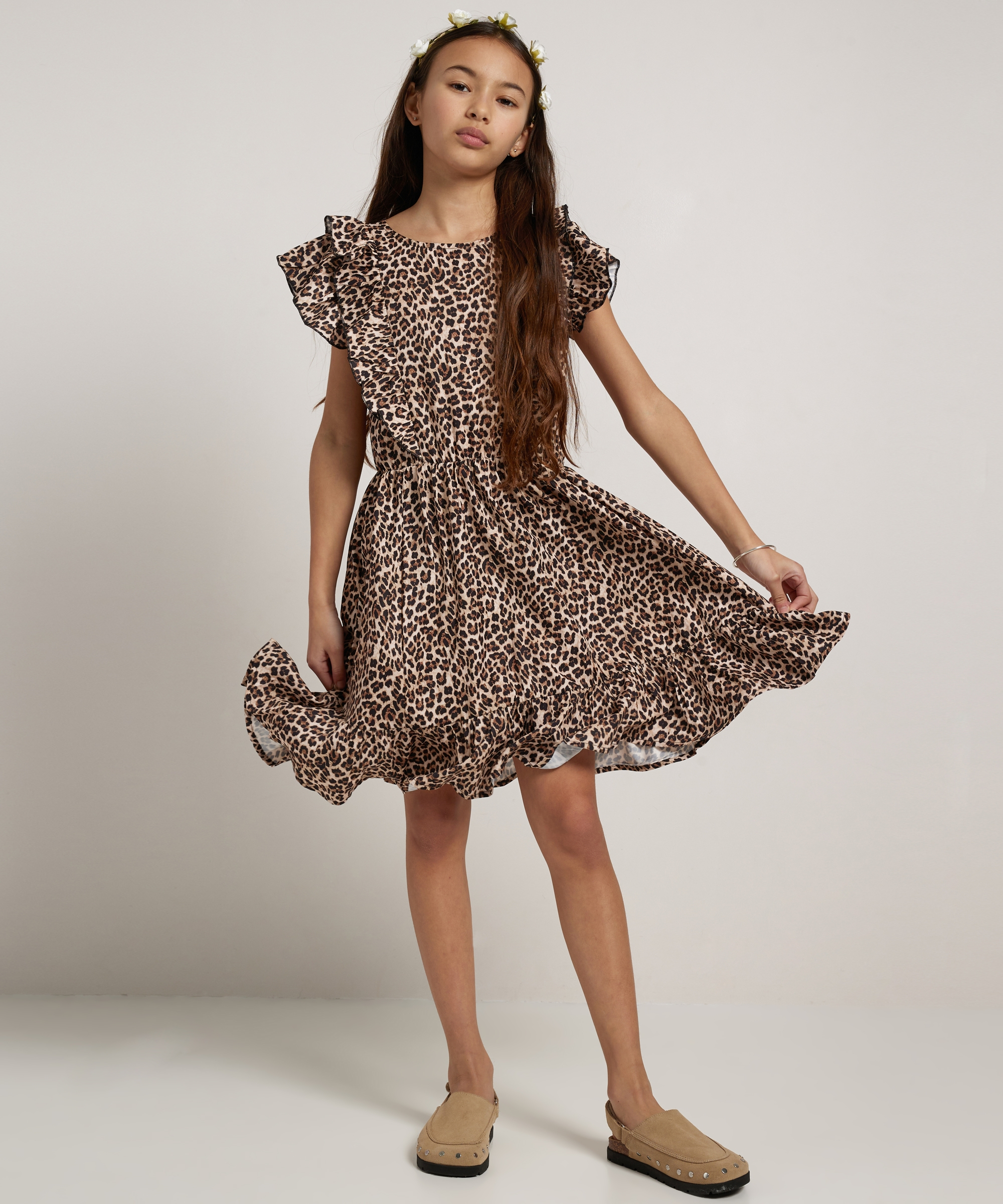 ruche jurk met all-over print